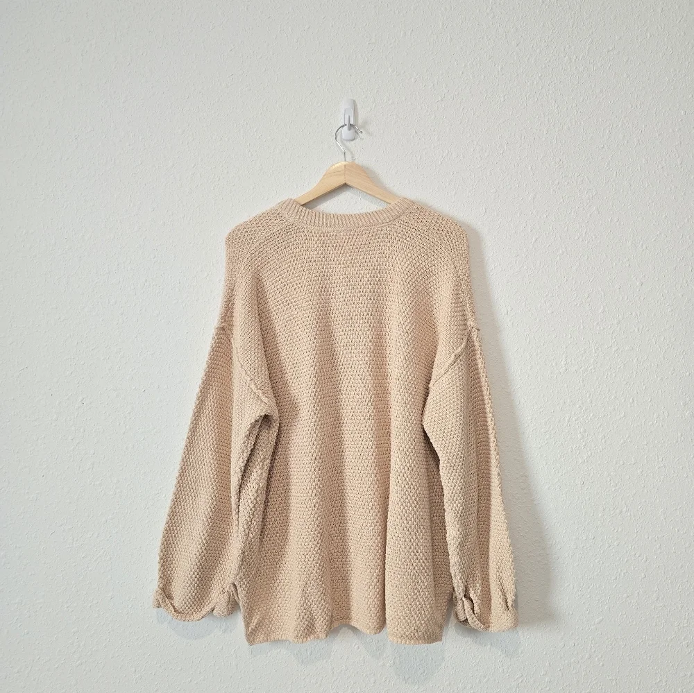 Pink Lily Waffle Knit Henley Sweater XL - Picture 4 of 6